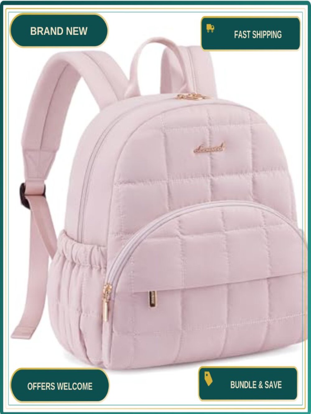 LOVEVOOK Quilted Puffer Mini Backpack Purse Lightweight Casual Daypack